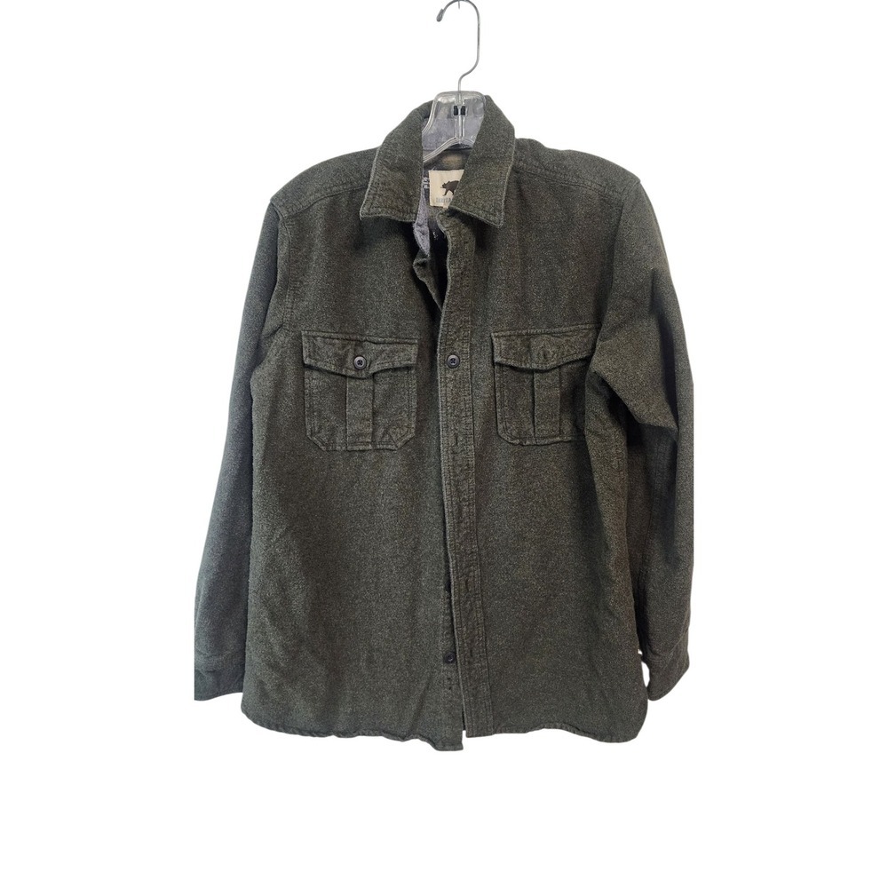 Dakota Grizzly Mens Olive Green Cotton Button Down Shirt Jacket Workwear Style